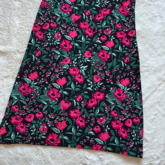 Karl Lagerfeld Paris Sleeveless Floral Sheath Dress Black Red Green Size 4 - Picture 3 of 6